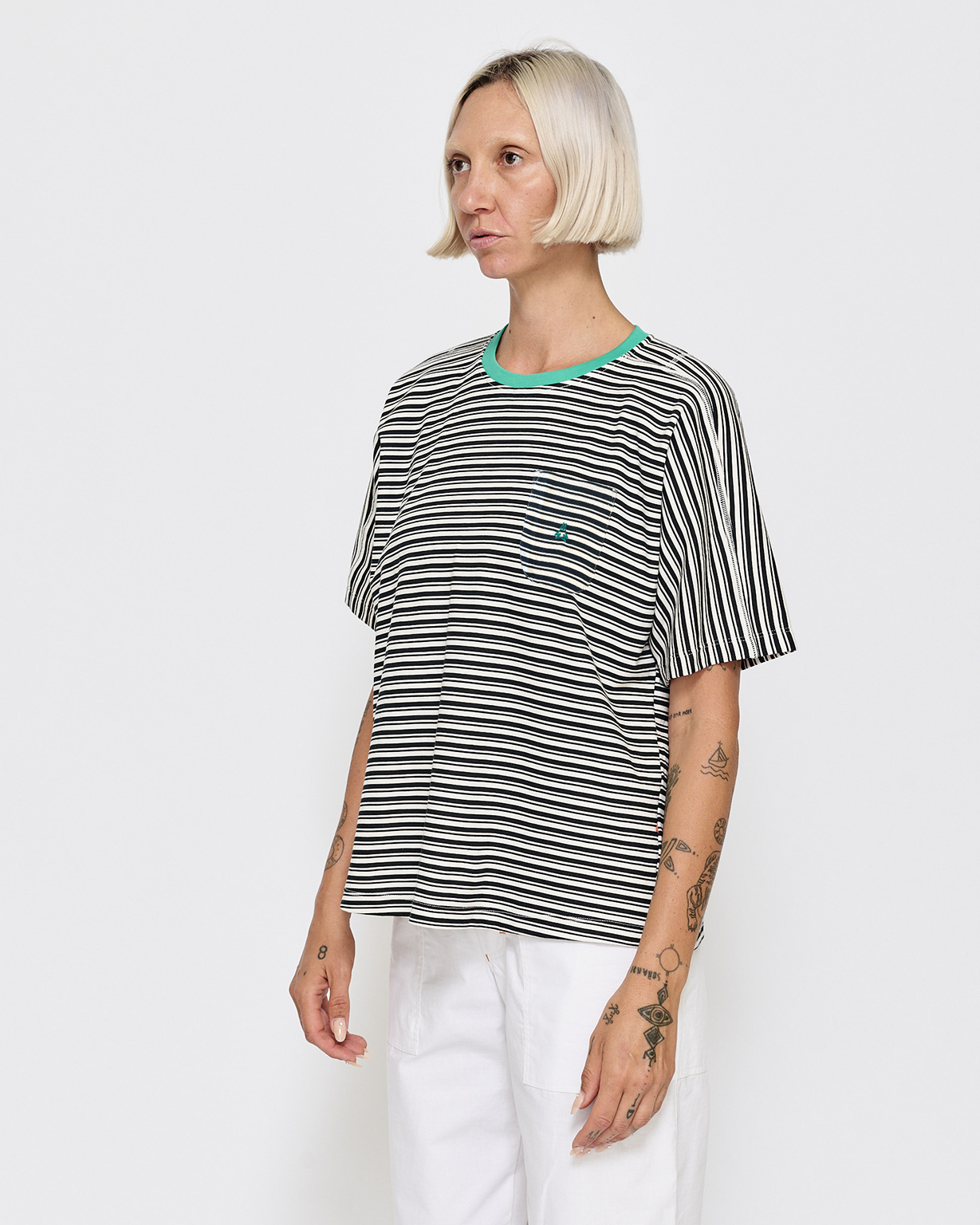 Sailor Stripe T-shirt - Black and Ecru Stripe