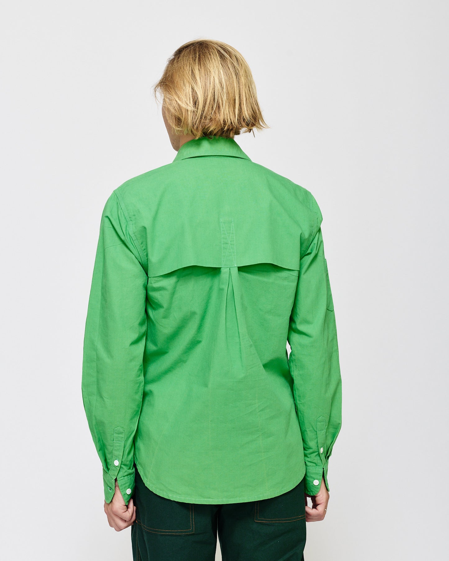 Four Button Shirt - Bright Green