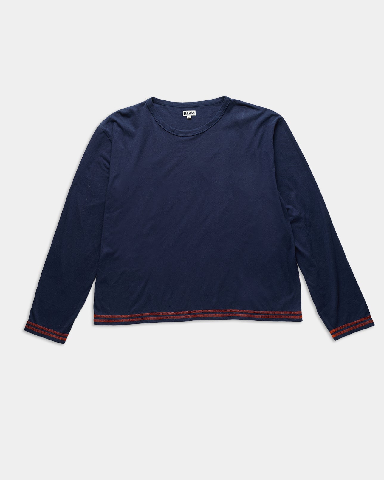 Relaxed Fit Hemp Long Sleeve Pullover - Indigo.
