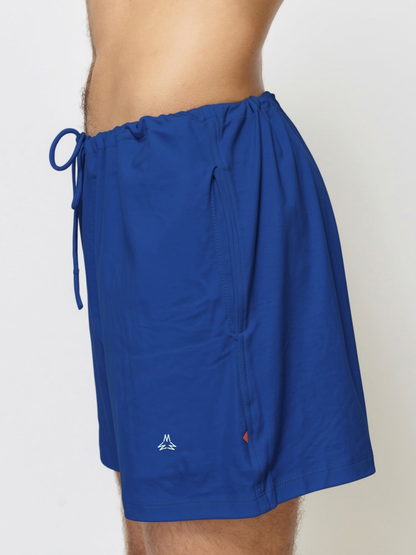 MARSH Drawstring Shorts - Yarn Dyed Cotton, Blue