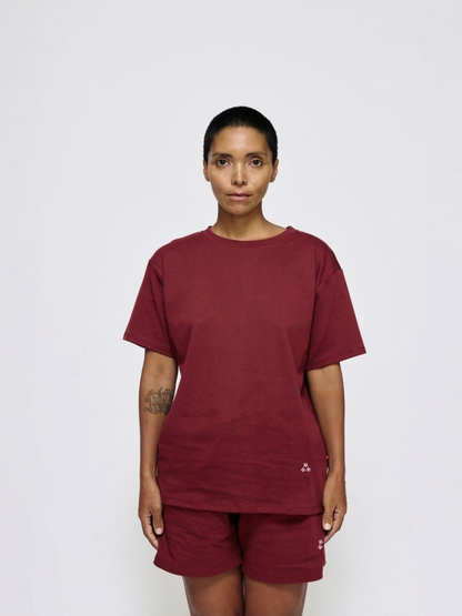 MARSH Drawstring Shorts - Yarn Dyed Cotton, Maroon