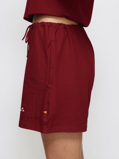 MARSH Drawstring Shorts - Yarn Dyed Cotton, Maroon