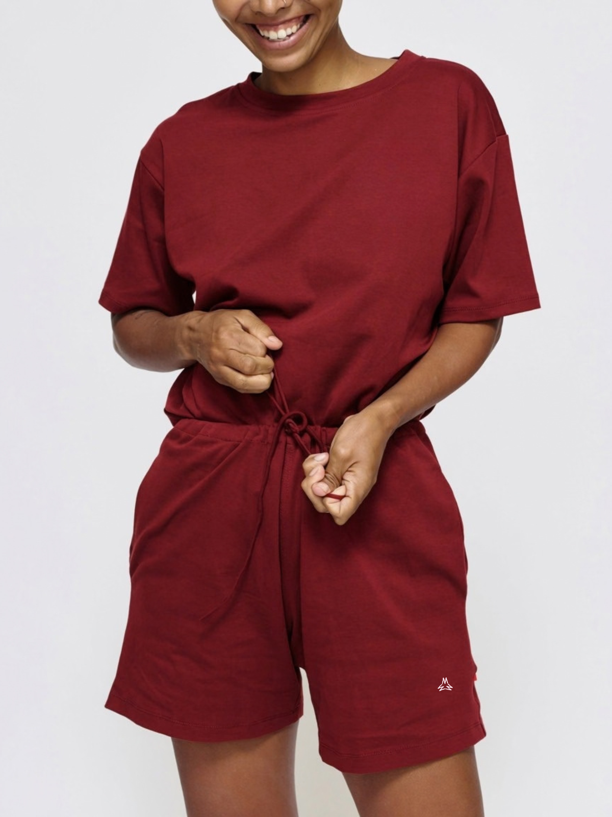 MARSH Drawstring Shorts - Yarn Dyed Cotton, Maroon