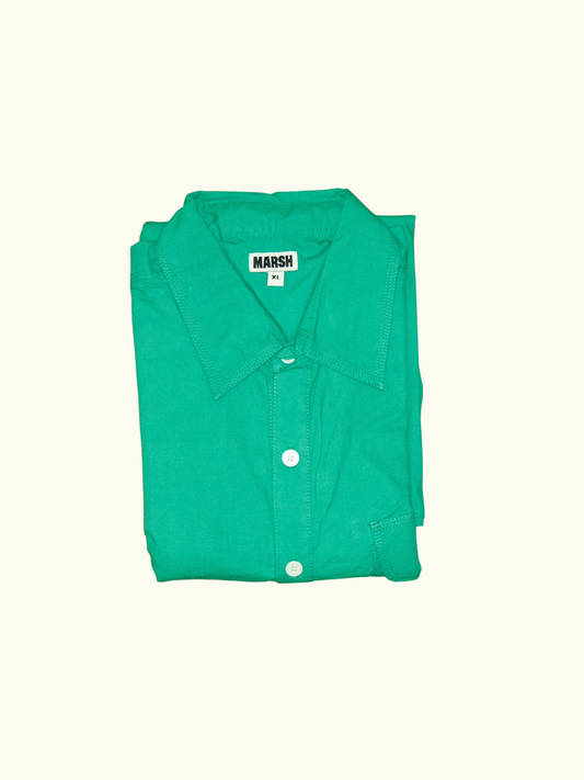MARSH Button-Up Work Shirt - Cotton Ripstop, Bright Green