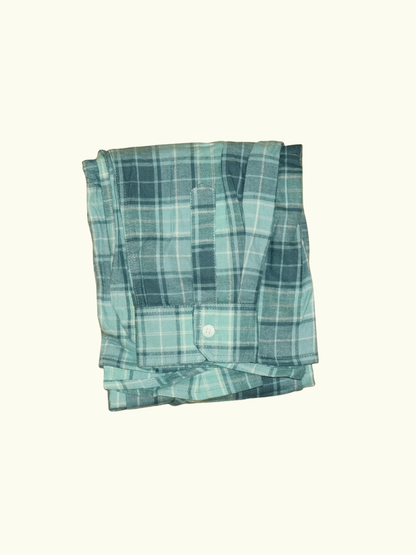 MARSH Flannel Work Shirt - Cotton, Green / Blue Check