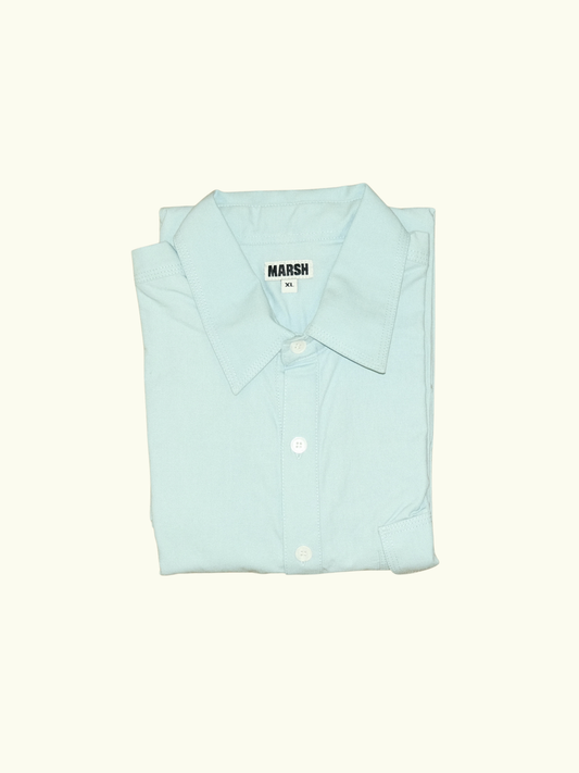 MARSH Button-Up Work Shirt - Cotton Ripstop, Light Blue