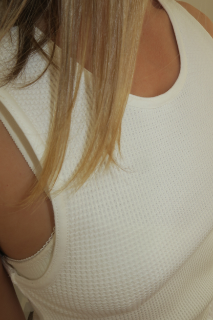 MARSH Tank - Cotton Waffle, White