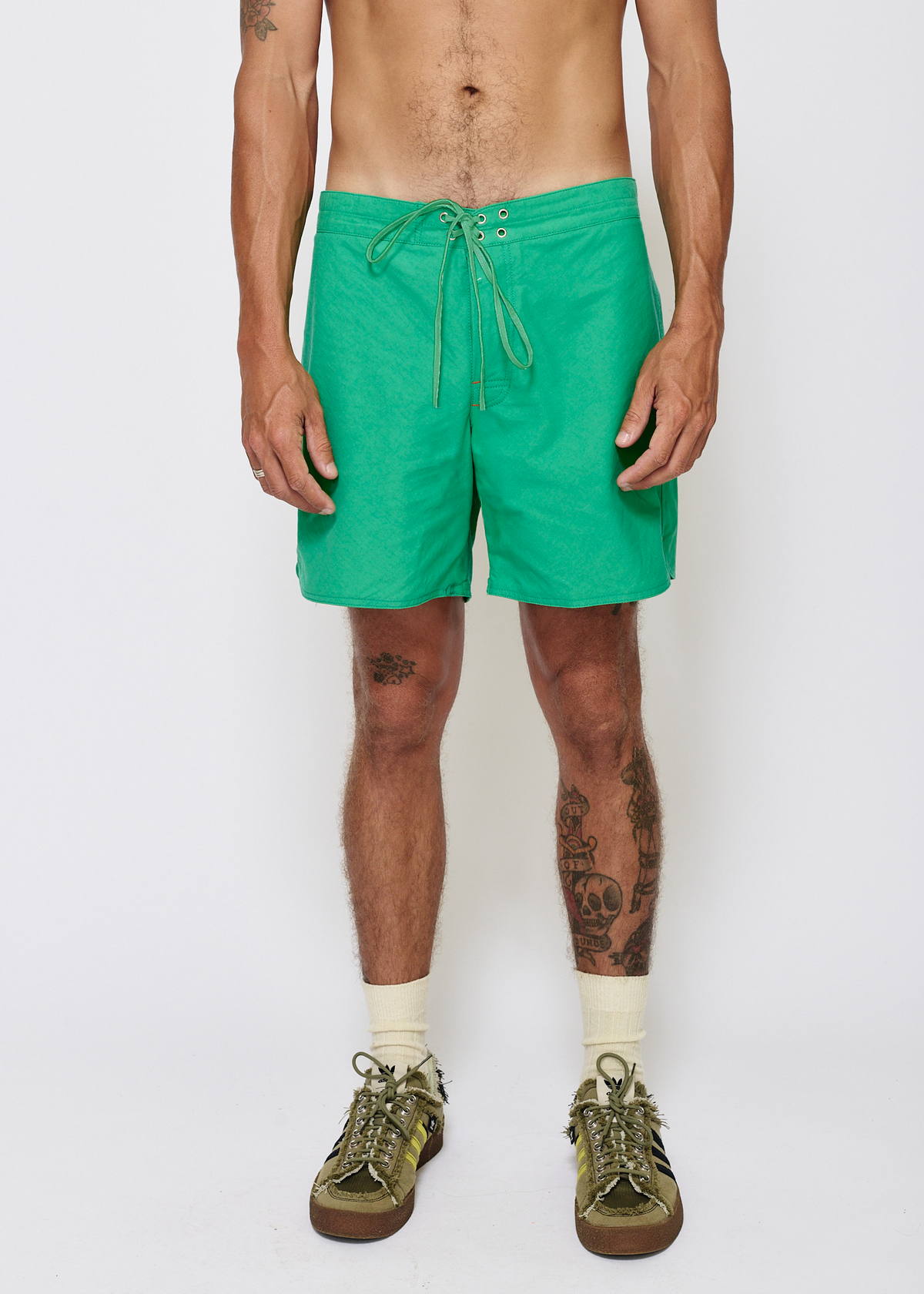 MARSH Bright Green Boardshort on-body