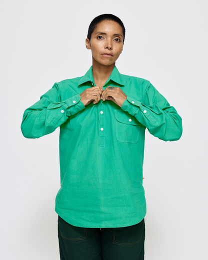 MARSH Button-Up Work Shirt - Cotton Ripstop, Bright Green - Marsh Workwear