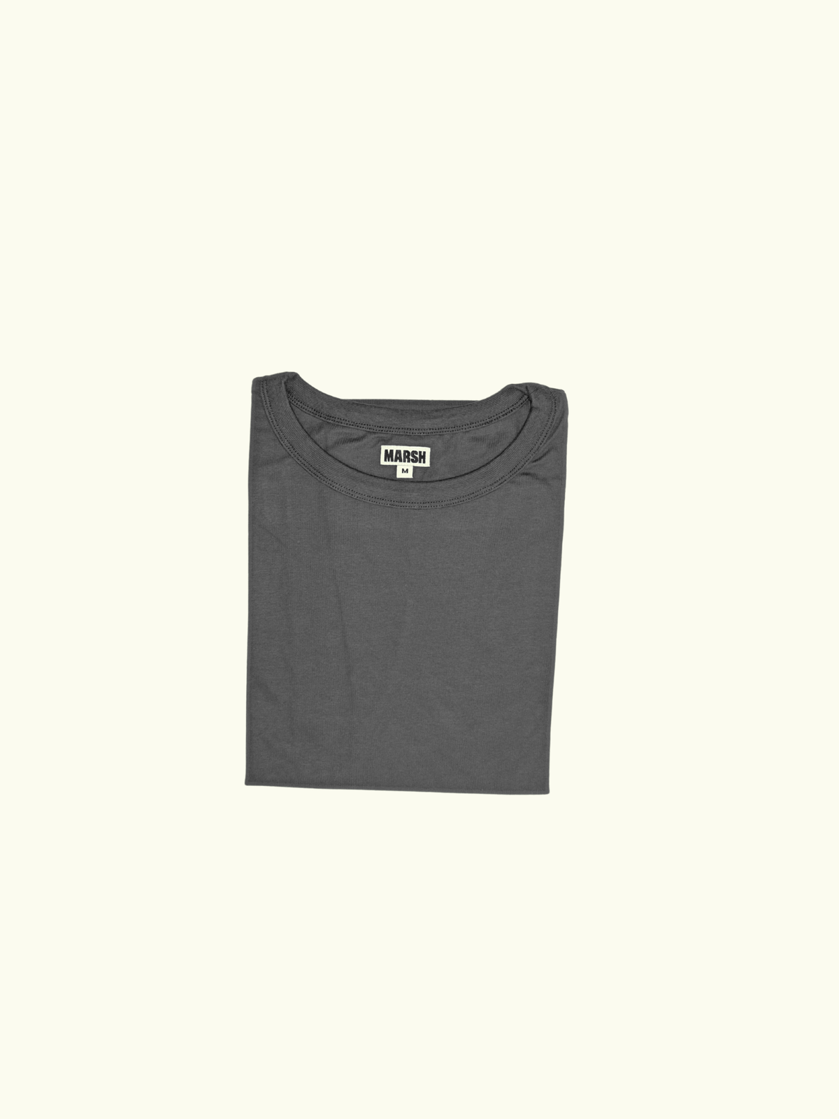 MARSH Everyday T-shirt Charcoal folded front and neckline