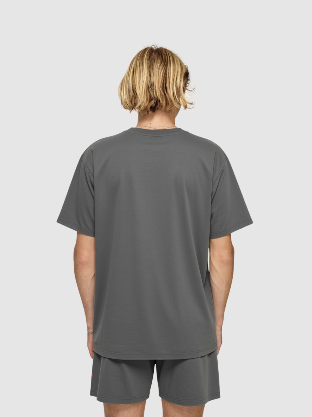 MARSH Everyday T-shirt Charcoal back view on model
