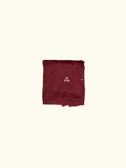 MARSH Play Short Deep Red embroidery detail