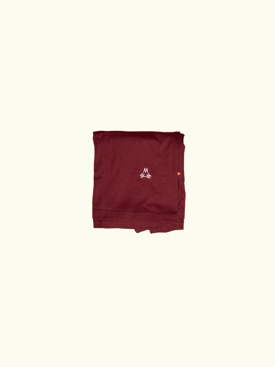 MARSH Play Short Deep Red embroidery detail