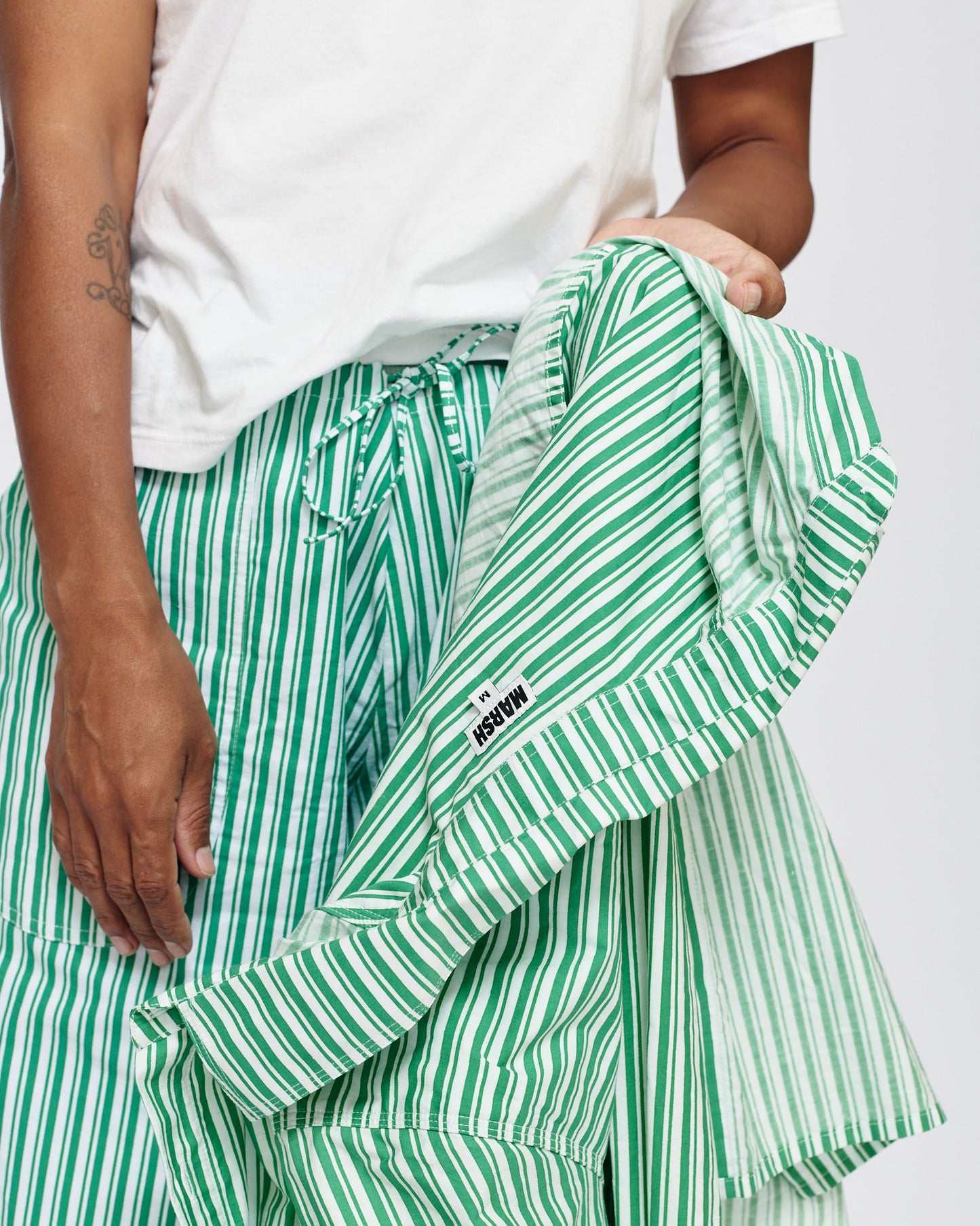 Chef Pant - Green and White Stripe