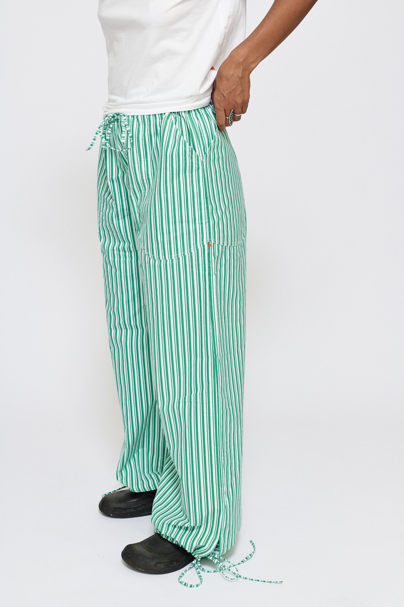 Chef Pant - Green and White Stripe