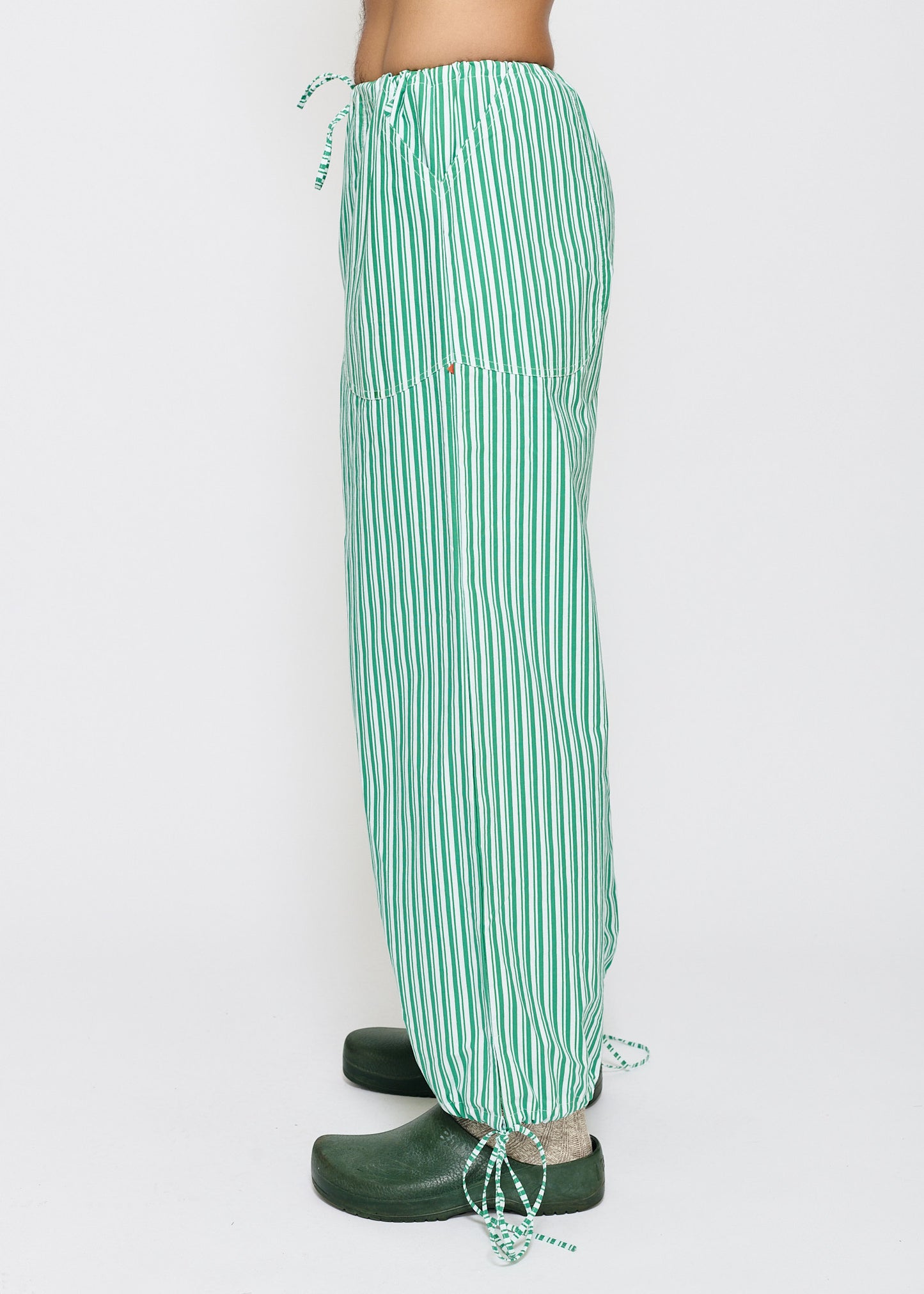 Chef Pant - Green and White Stripe