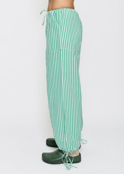 Chef Pant - Green and White Stripe