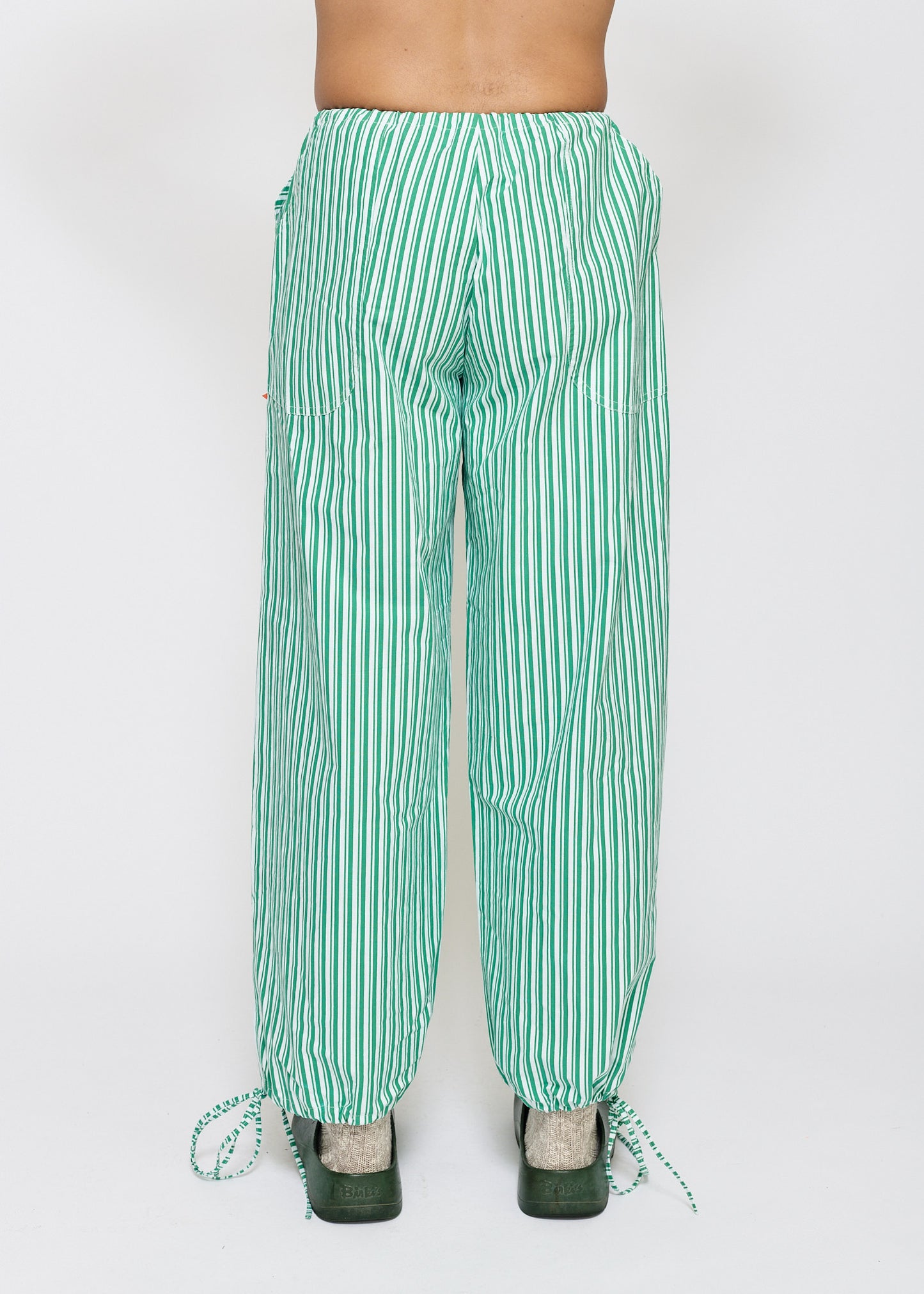 Chef Pant - Green and White Stripe